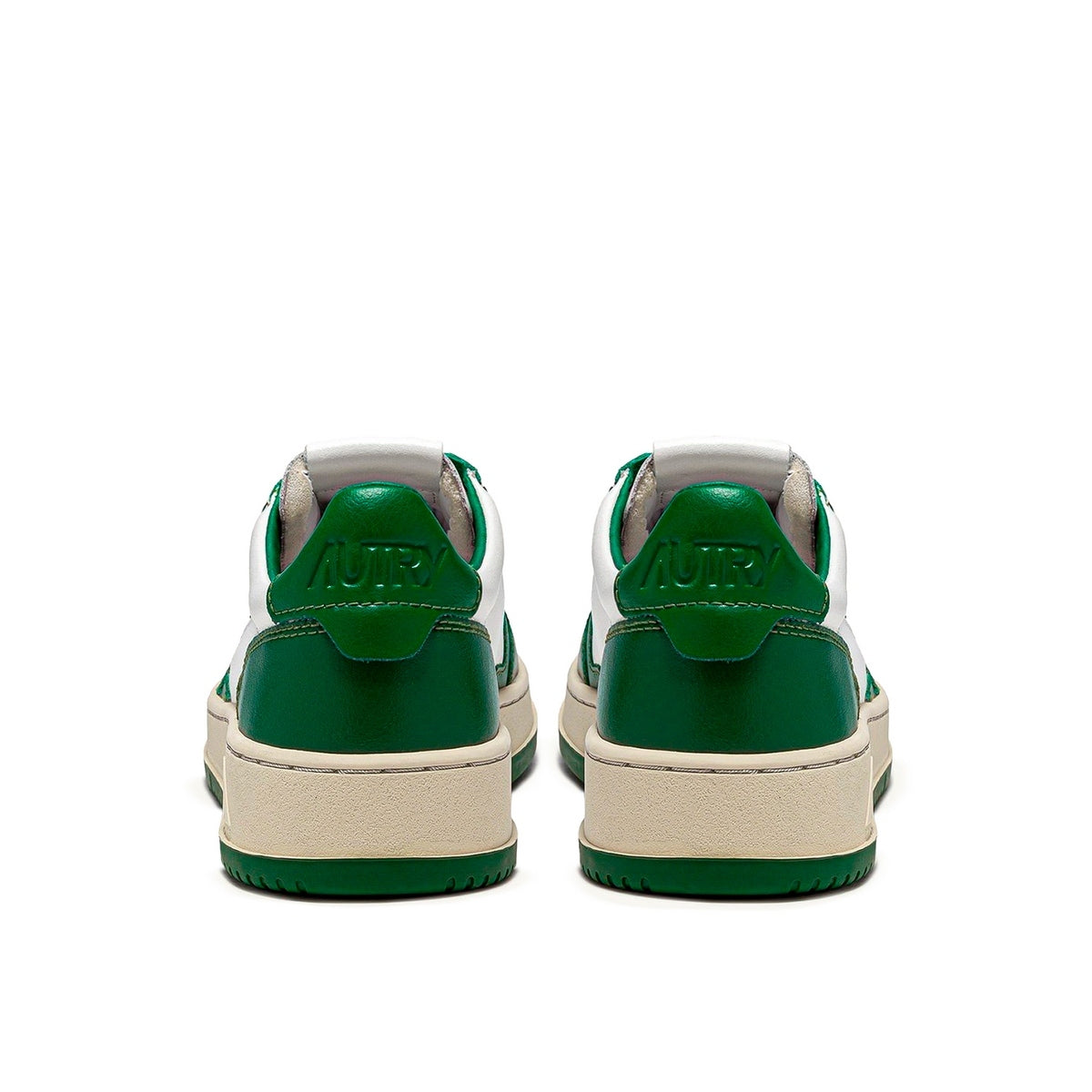 Autry Medalist Leather Low Green White - Blanc;Vert