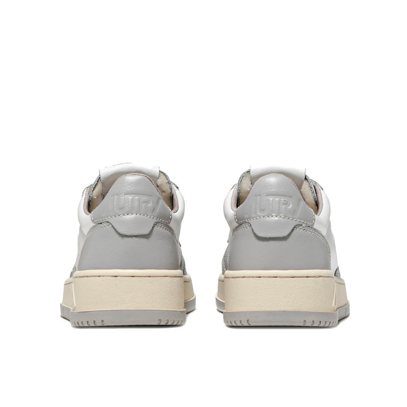 Autry Medalist Leather Low Gray White