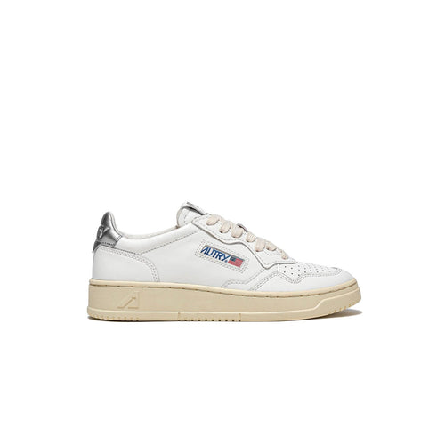 Autry - Medalist Leather Low White Silver (W)