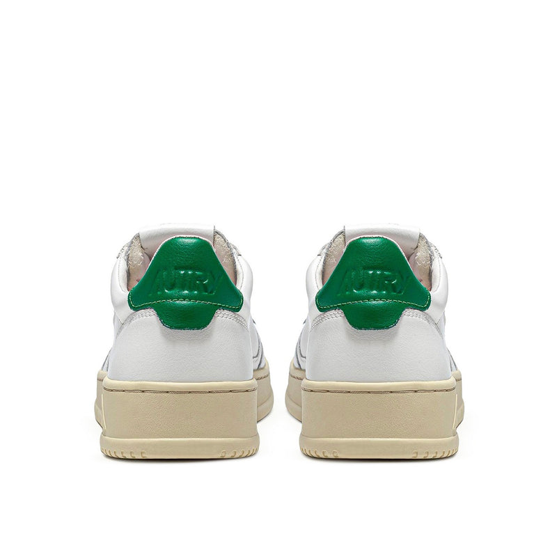Autry - Medalist Leather Low White Green (W) - Blanc;Vert