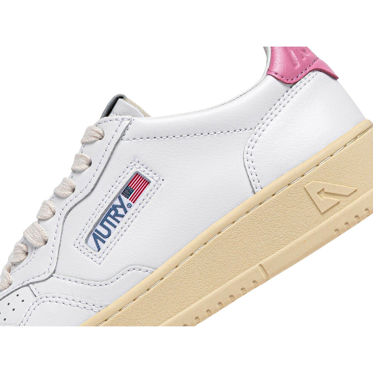 Autry Medalist Low White Polignac (W) - Bianco/Rosa