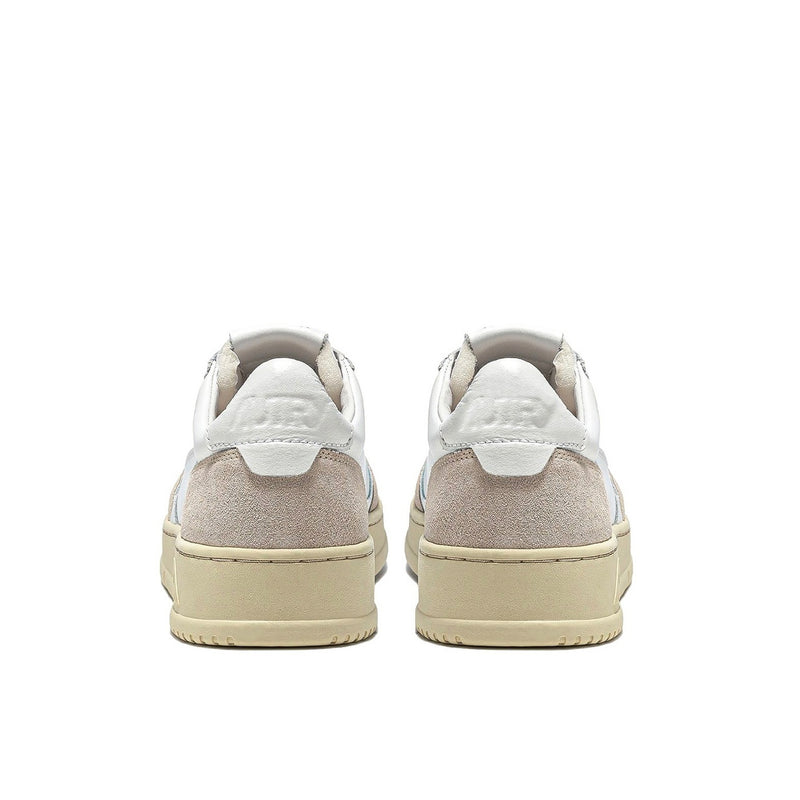 Autry Medalist Leather Low White Beige Suede (W)