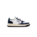 Autry Medalist Leather Low White Navy (W)