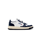 Autry Medalist Leather Low White Navy (W)