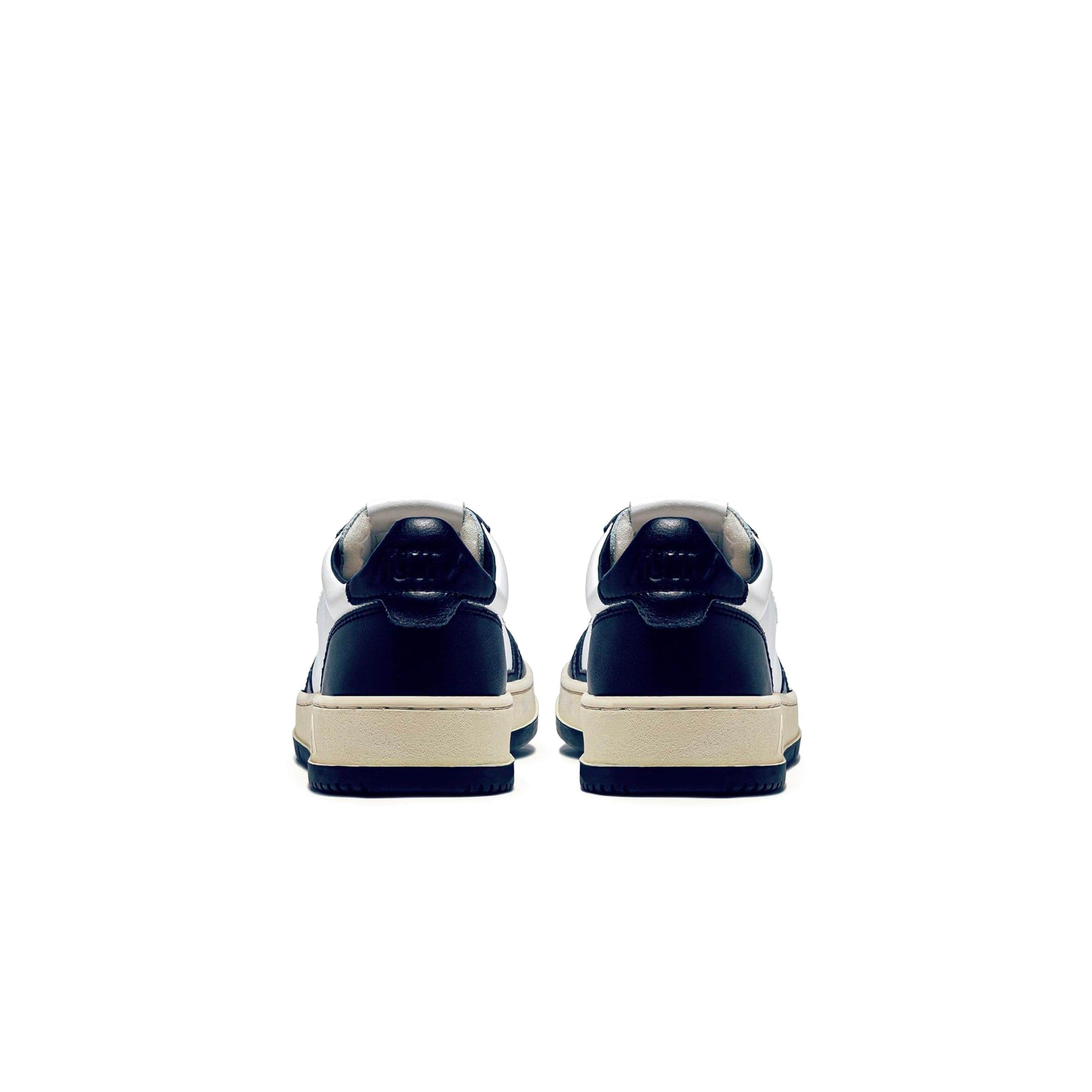Autry Medalist Leather Low White Navy (W)