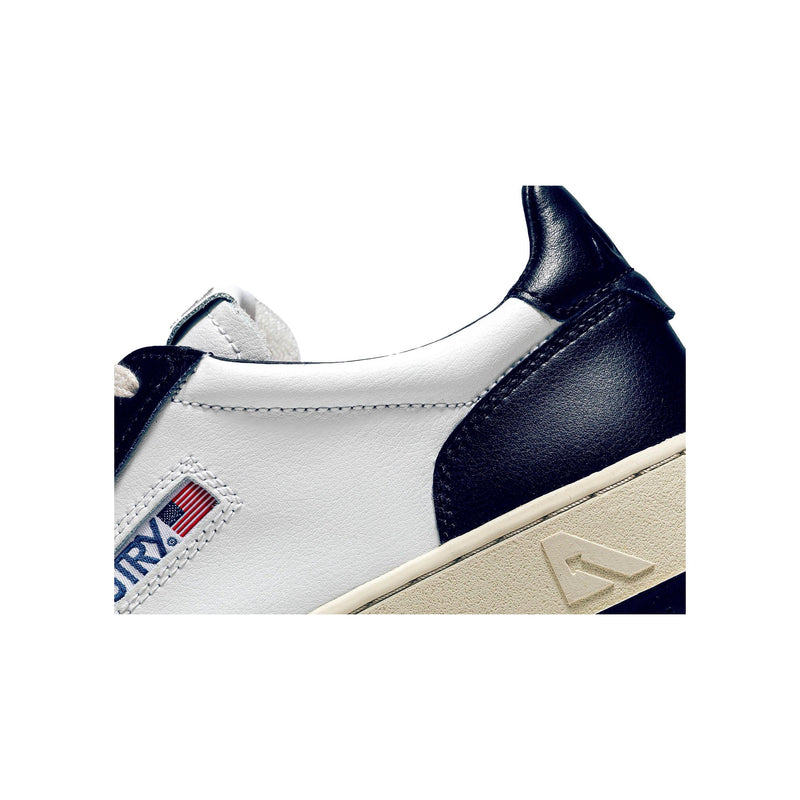 Autry Medalist Leather Low White Navy (W)