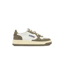 Autry Medalist Leather Low White Covert Green (W)