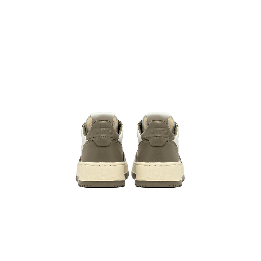 Autry Medalist Leather Low White Covert Green (W) - Blanc