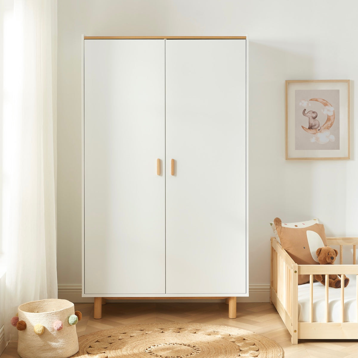 Aura - Armadio per bambini a 2 ante - Bianco
