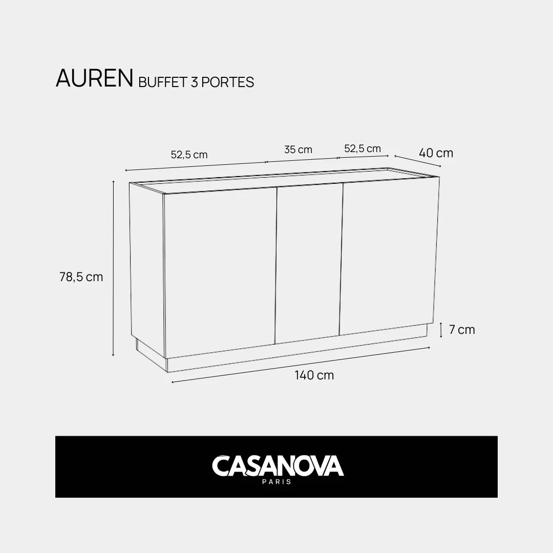 Auren - Aparador de 3 Puertas - Aparador