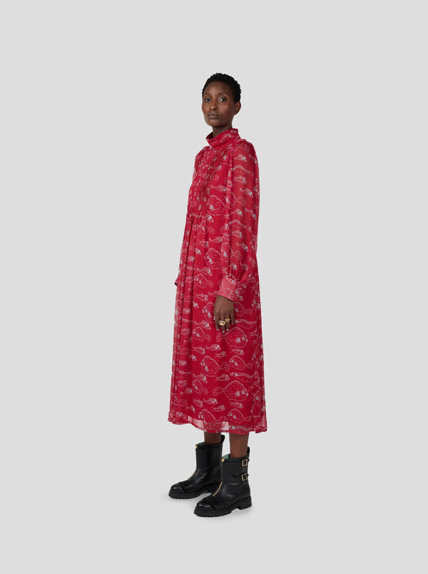 Chiffonkleid Austin mit Aquarium-Print