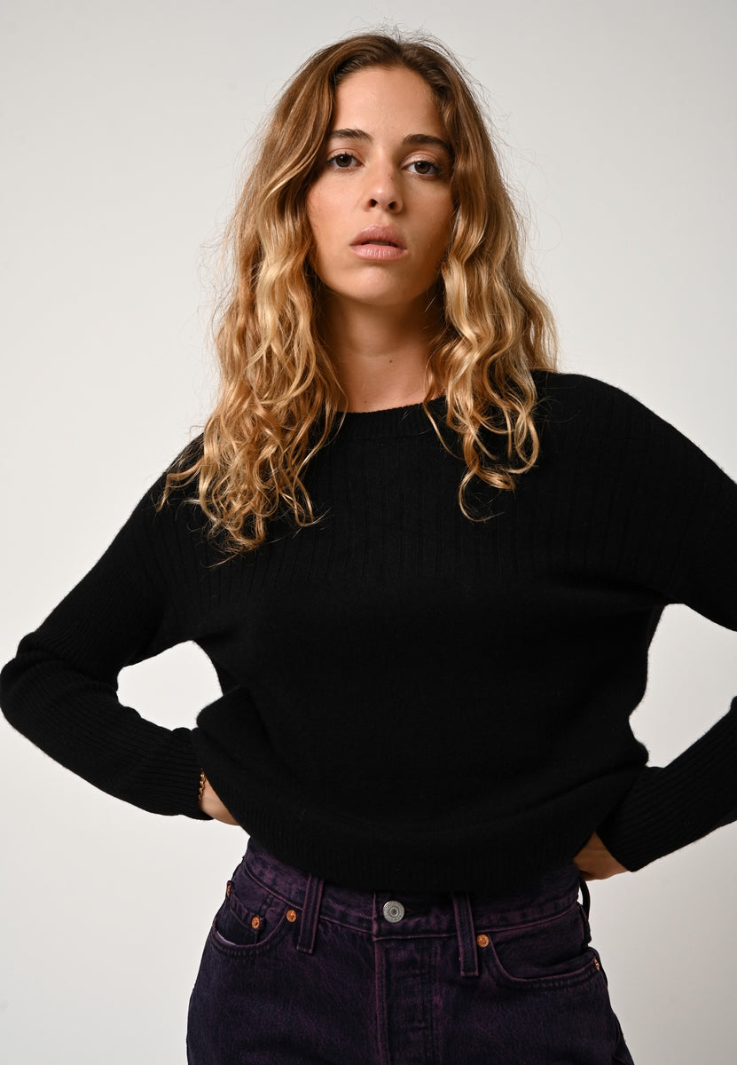 Jersey de cuello redondo - Daria - Negro