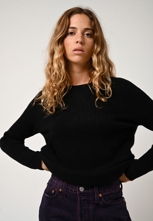 Pull Col Rond - Daria - Noir