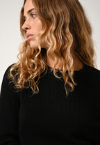 Daria Crew Neck Jumper - Black - 100% Cashmere 2-Ply