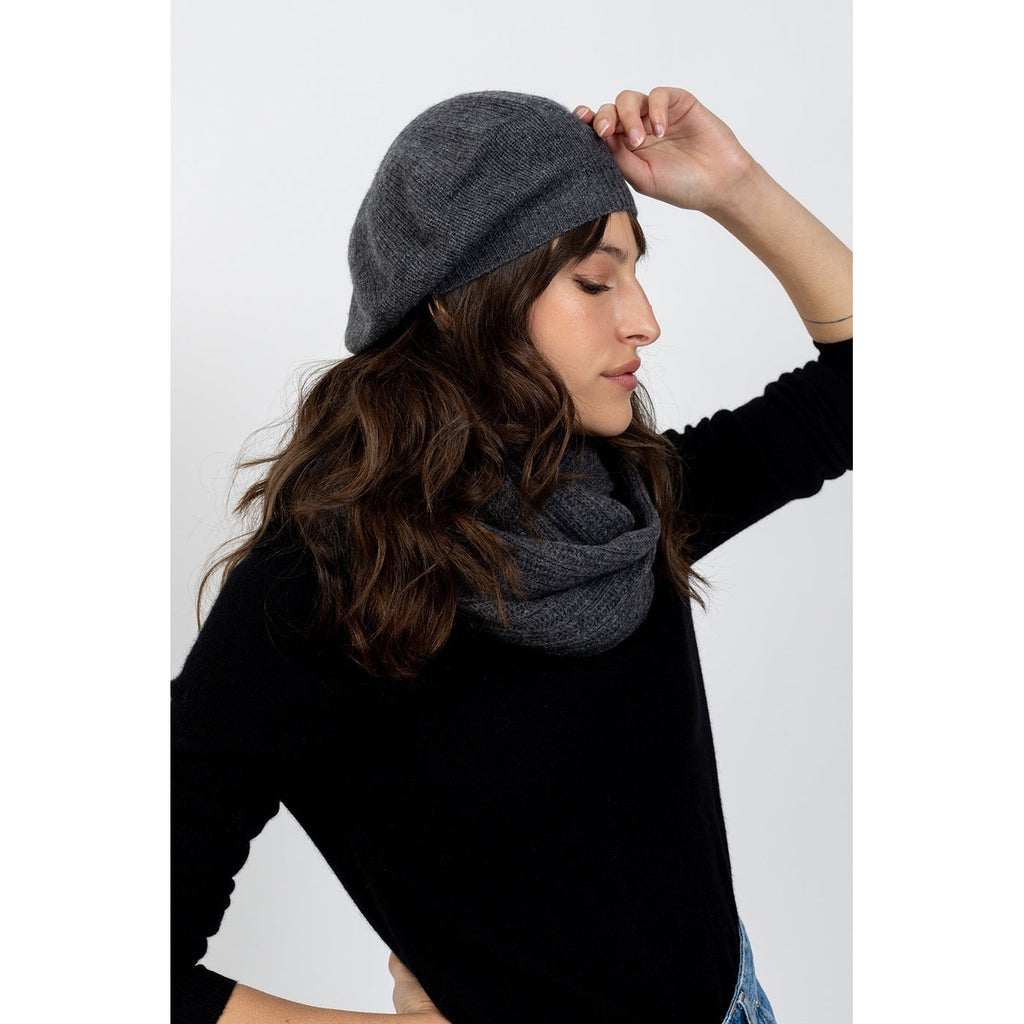Berret Liwi Gris Foncé, Jersey, 100% Cachemire, 4 Fils - Accessoire