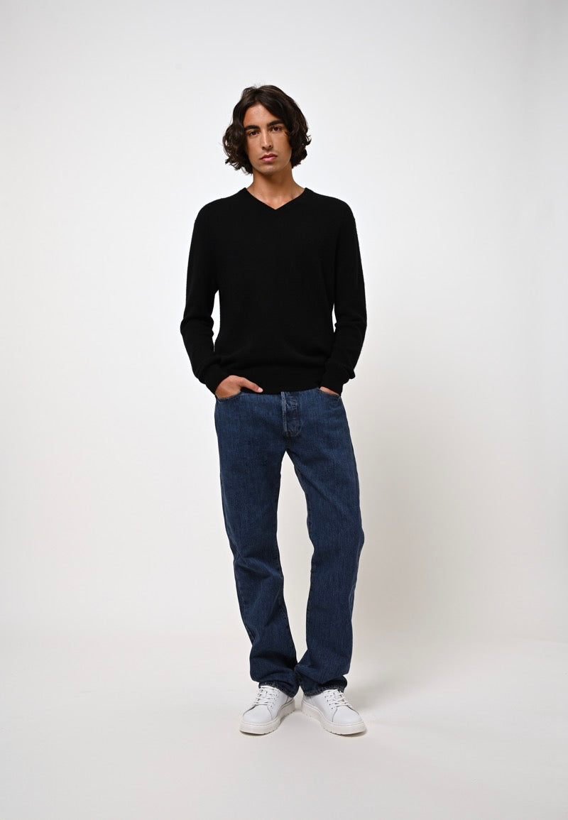 Pull Col V - Agel - Noir