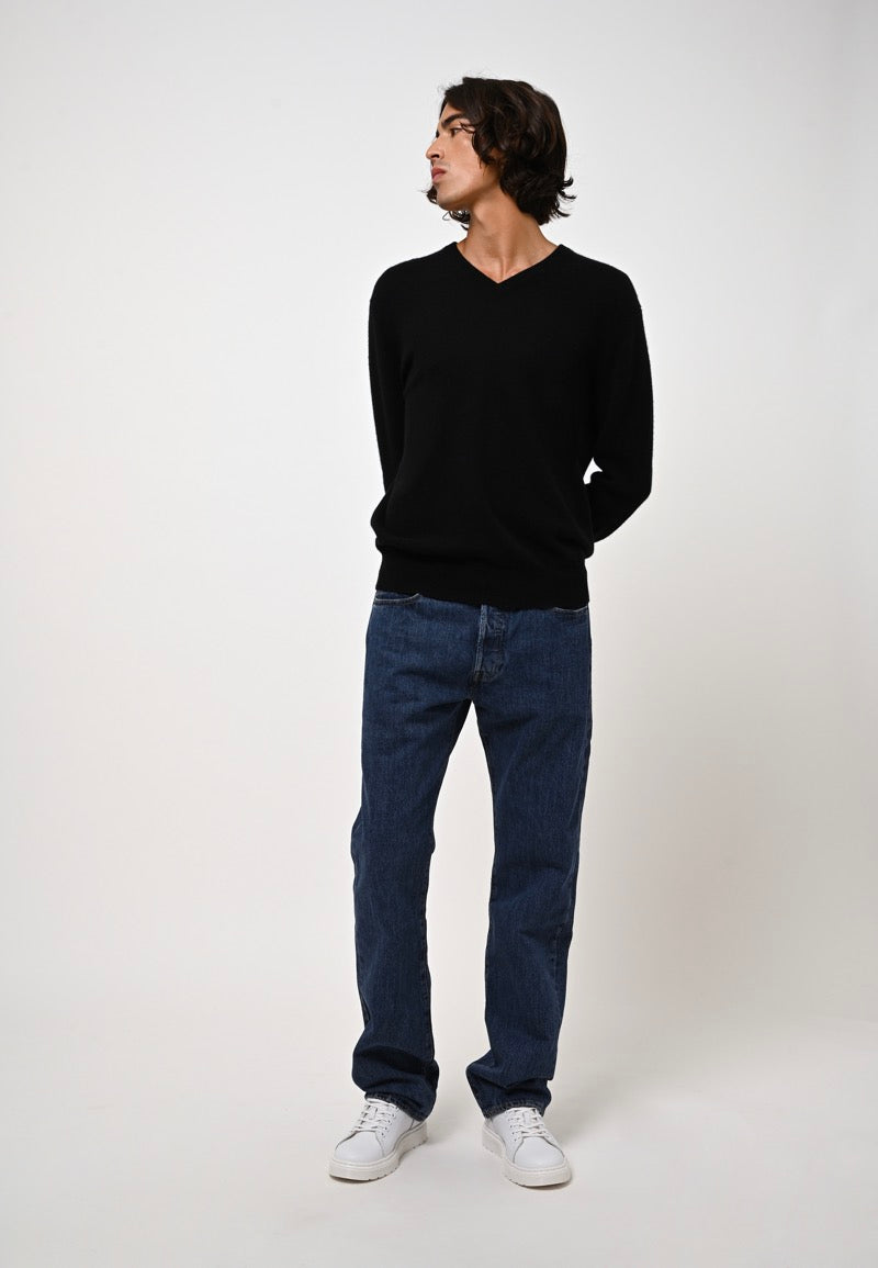V-Neck Jumper - Agel - Black