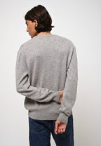 V-Neck Jumper - Agel - Heathered Cloud