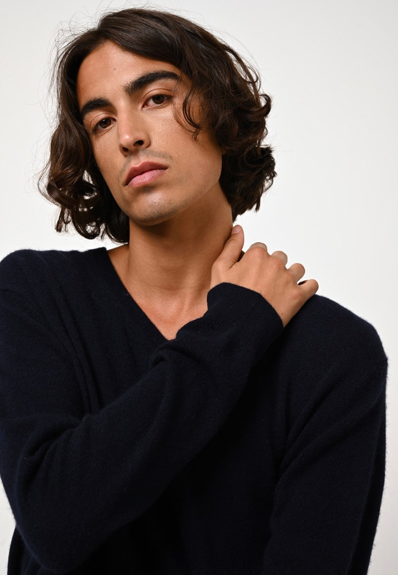 V-Neck Jumper - Agel - Navy
