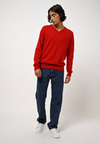 V-Neck Jumper - Agel - Red