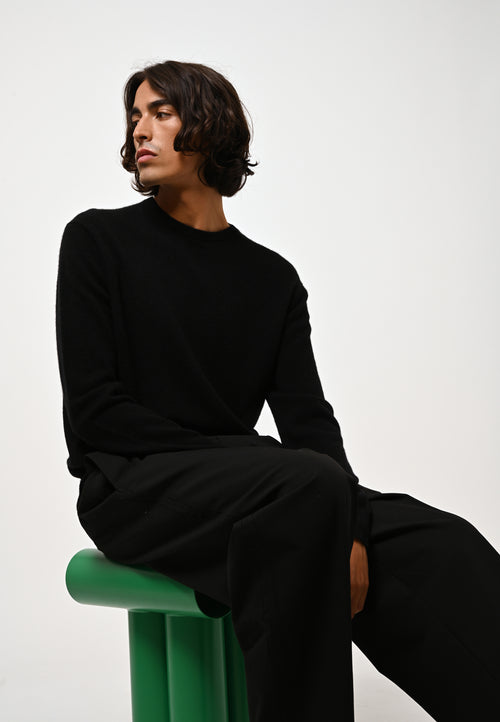 Pull Col Rond - Aiglière - Noir