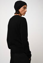 Aiglière Round-Neck Jumper - Black - 100% 2-Ply Cashmere