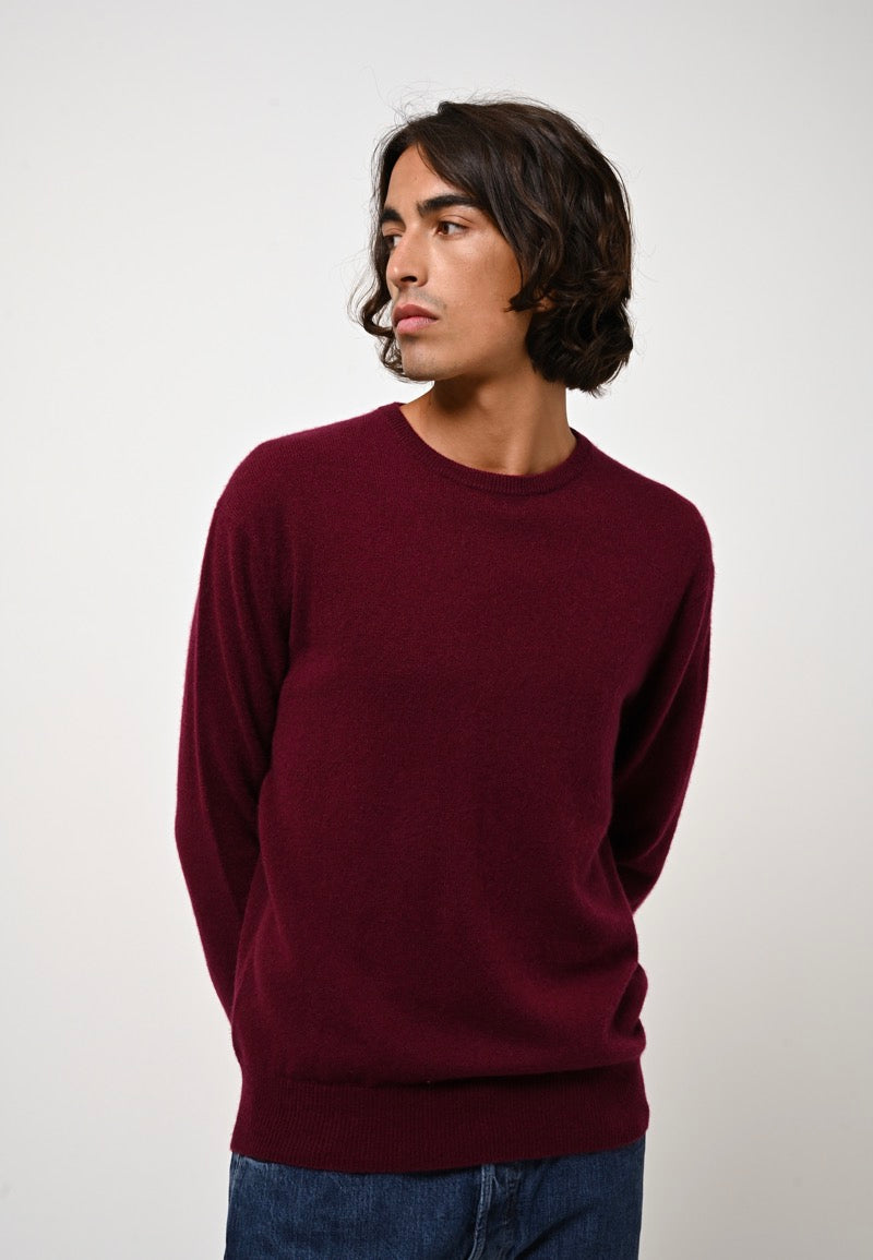 Pull Col Rond Aiglière - Bordeaux - 100% Cachemire 2 Fils - Homme