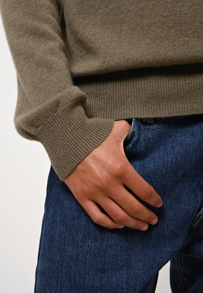 Pull Col Rond - Aiglière - Kaki