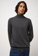 Pull Col Roulé Bange - Anthracite Chiné - 100% Cachemire 2 Fils - Homme