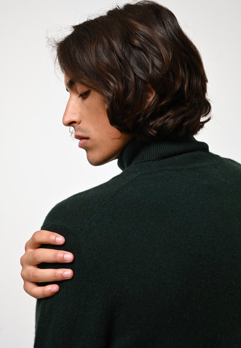 Bange Roll-Neck Jumper - Cypress - 100% 2-Ply Cashmere