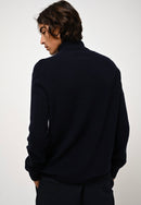 Pull Col Roulé Bange - Navy - 100% Cachemire 2 Fils - Homme