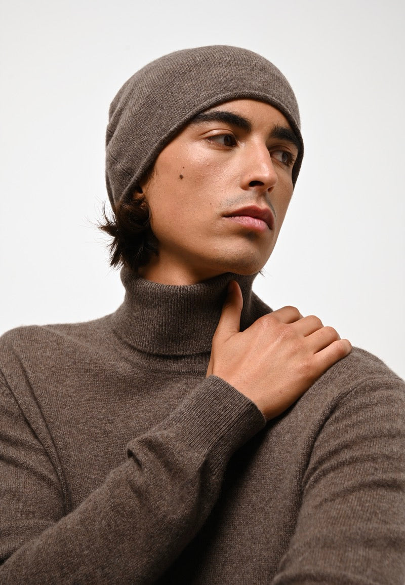Pull Col Roulé - Bange - Taupe Chiné