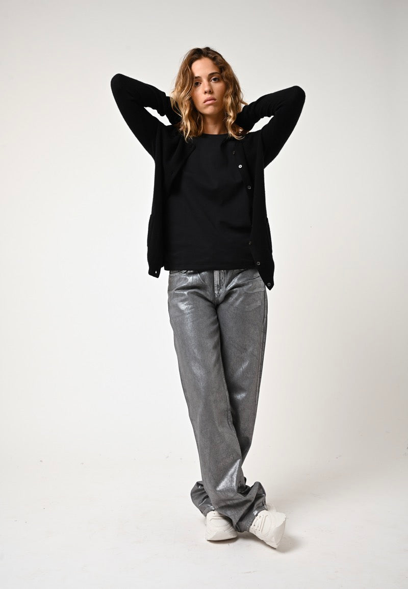 Cardigan Col Rond - Caron - Noir