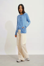 Cardigan Col Rond - Caron - Sky