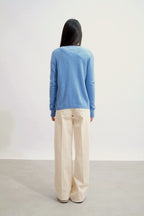 Cardigan Col Rond - Caron - Sky