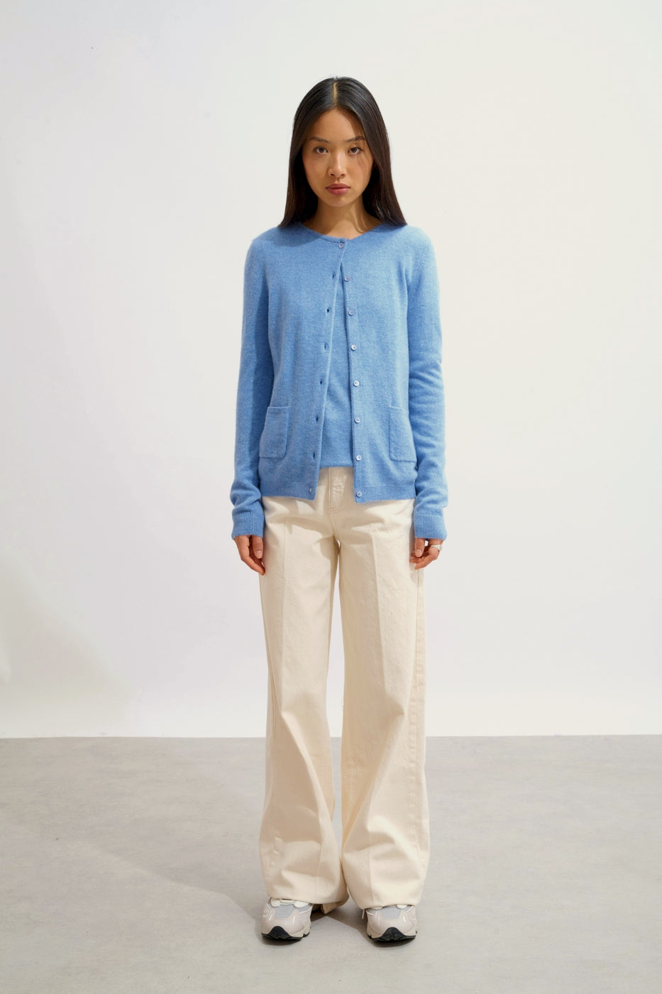 Cardigan Col Rond - Caron - Sky