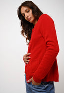 Cardigan Col Rond - Caron - Rouge