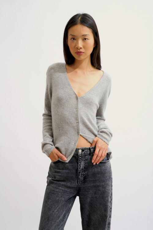 Cardigan Col V - Chalais - Nuage Chiné