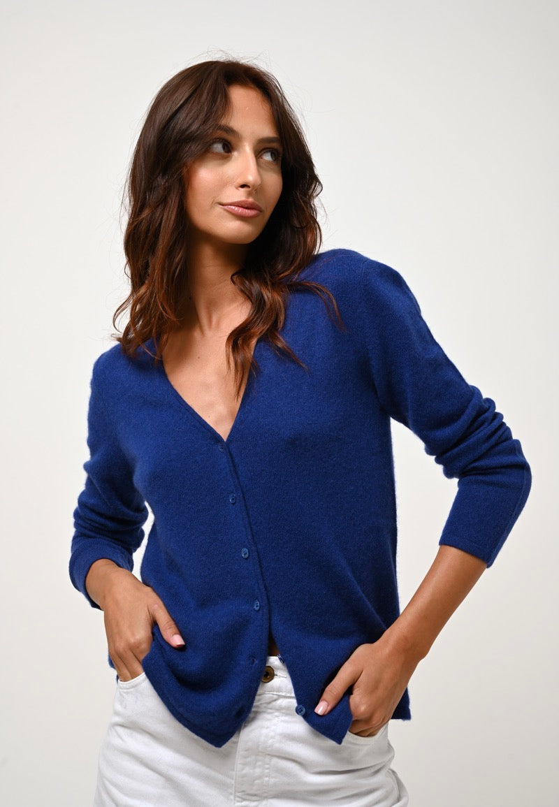 V-Neck Cardigan - Chalais - Ultramarine