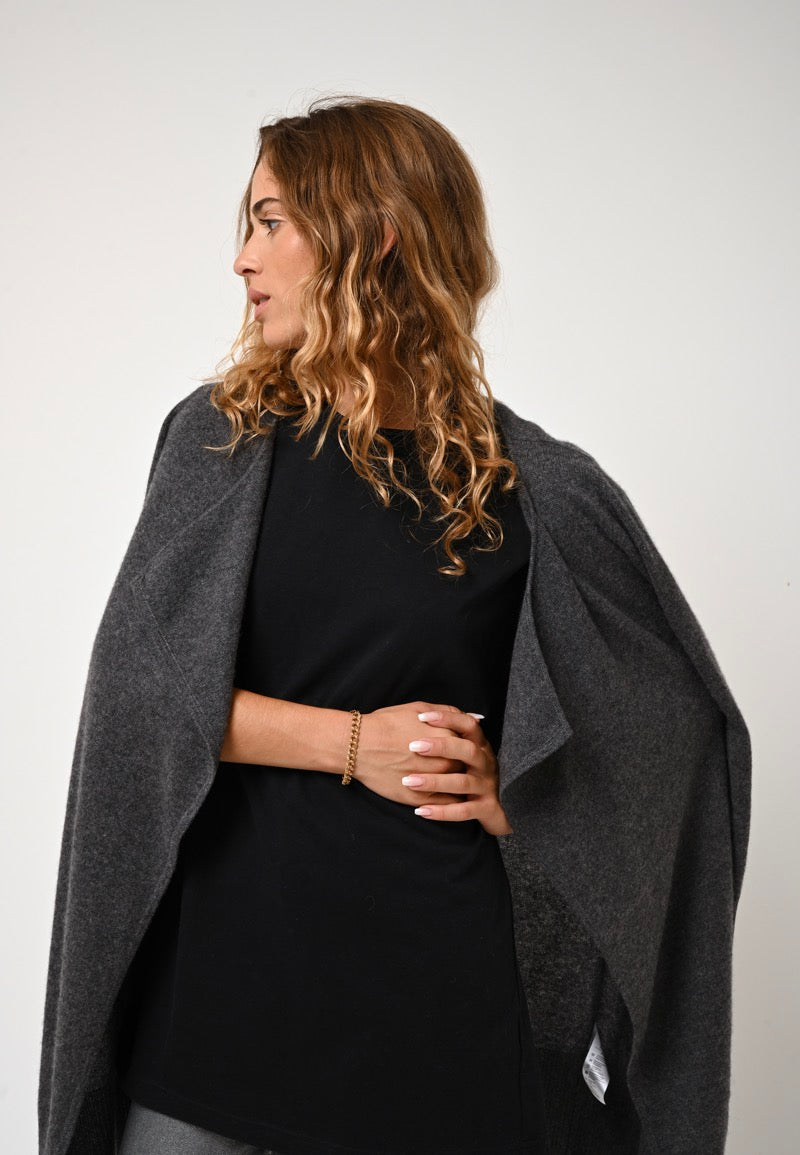 Chaqueta Larga - Chésery - Antracita Jaspeado