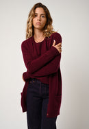 Authentic Cashmere - Cardigan Col V Cimet - Bordeaux - 100% Cachemire 2 Fils - Femme