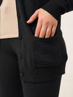 V-Neck Cardigan - Cimet - Black