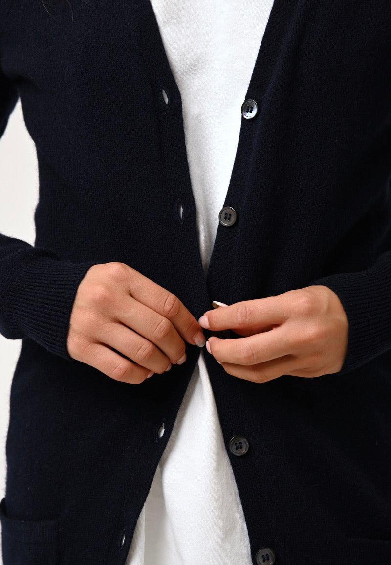 V-Neck Cardigan - Cimet - Navy