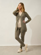 Cardigan Col V Cimet - Army