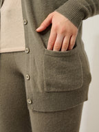 Cardigan Col V Cimet - Army