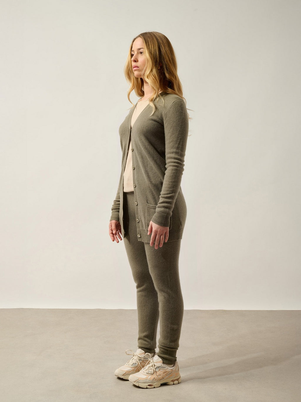 Cardigan Col V Cimet - Army