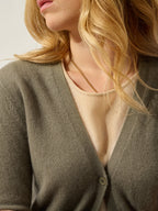 Cardigan Col V Cimet - Army