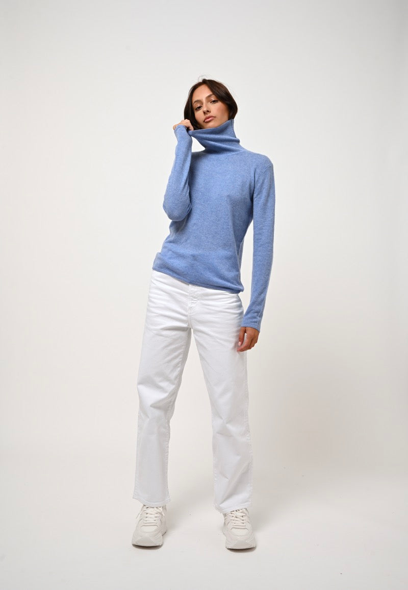 Roll-Neck Jumper - Bise - Sky