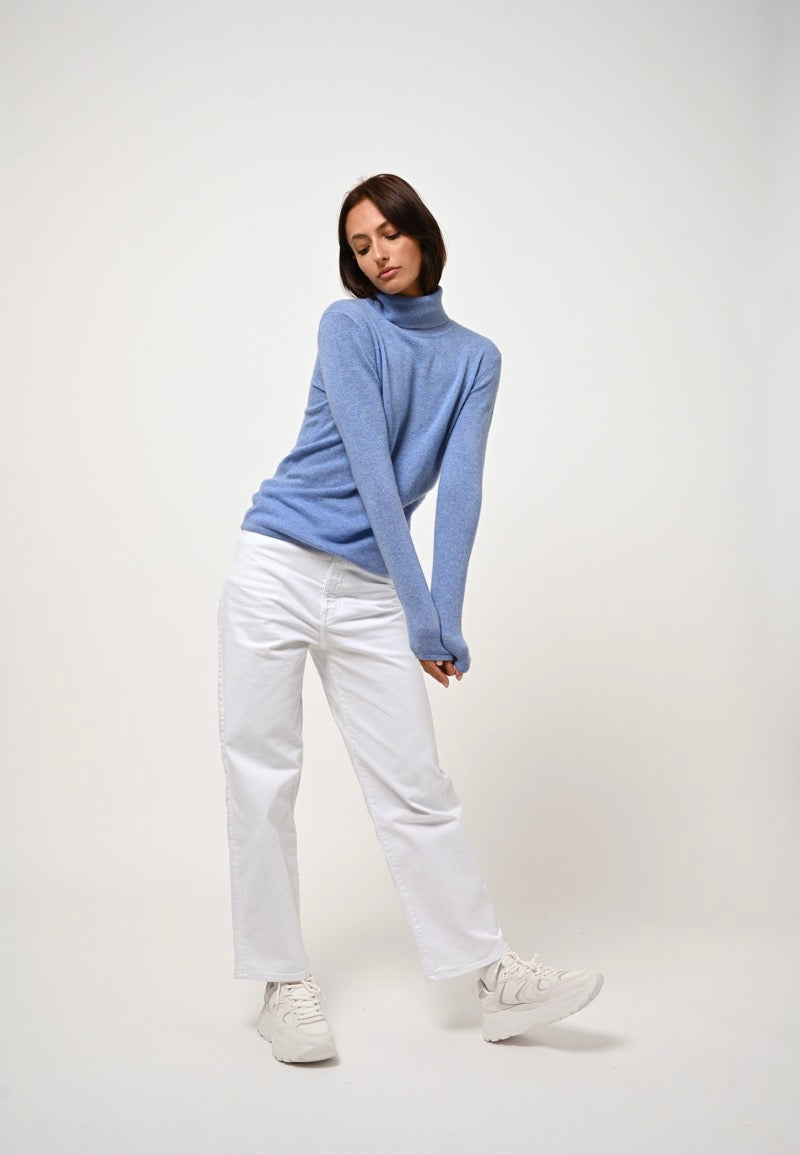 Roll-Neck Jumper - Bise - Sky