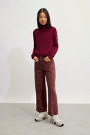 Turtleneck Sweater - Bise - Burgundy